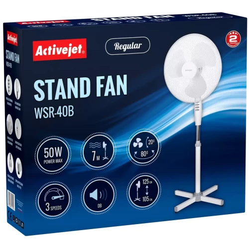 Wentylator stojący Activejet Regular WSR-40B (kolor biały)-5046693