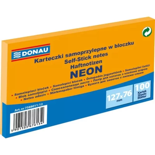 Notes samoprzylepny 127x76 DONAU 100k pomarańczowy-5326725