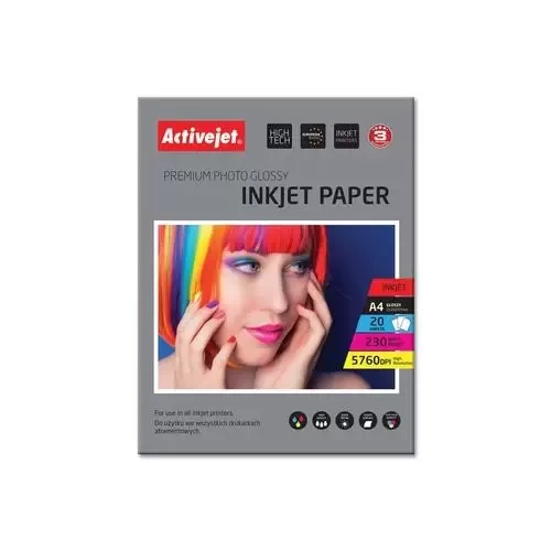 Papier fotograficzny A4 ACTIVJET 230g błyszczący 20 kartek