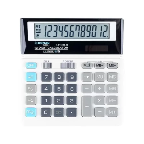 Kalkulator biurowy K-DT4126 DONAU biały-5776717