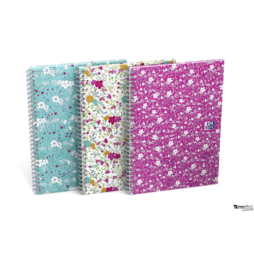 Kołonotatnik A5 60 kartek, linia  tagi, FLORAL, OXFORD, 400094953-6043715