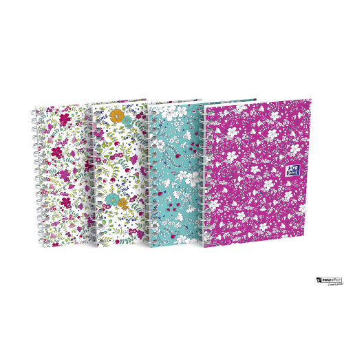 Kołonotatnik A6 50 kartek, kratka, FLORAL, OXFORD, 400094826-6044198