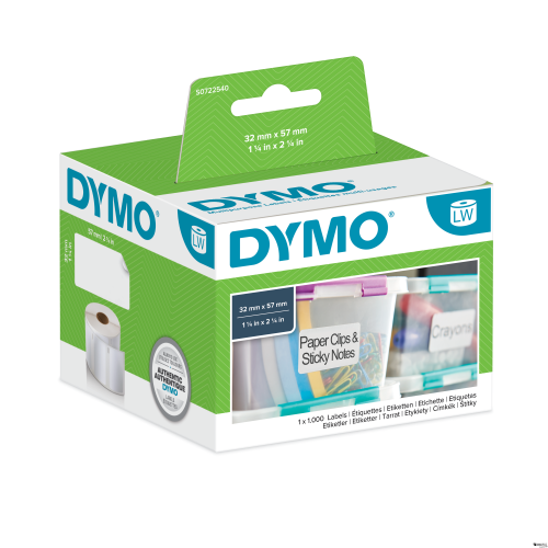 Etykiety DYMO różnego przeznaczenia - 57 x 32 mm, biały S0722540-6045844