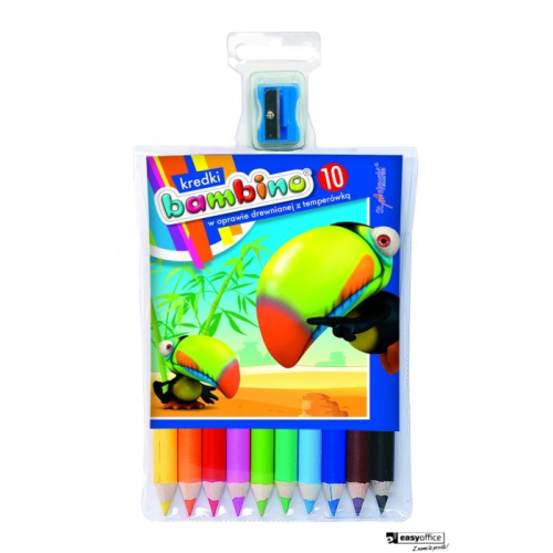 Kredki BAMBINO 10kol.w drewnie 15 cm + temperówka-6047359