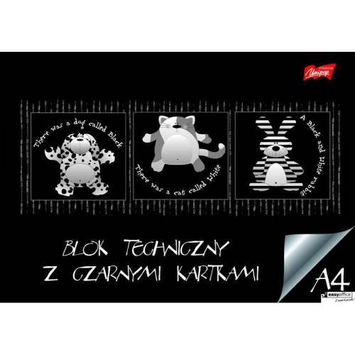 Blok tech czarne kar.  A4 10kartek 180gm2 UNIPAP-6050829
