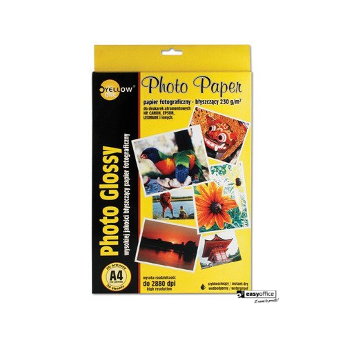 Papier fotograficzny błyszczący 4G130, 130 gm, A4 20 arkuszy YELLOW ONE