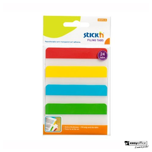 Przekładki indeksujące przeźroczyste 38x76mm 4 kolory STICK"N 21609-6066759