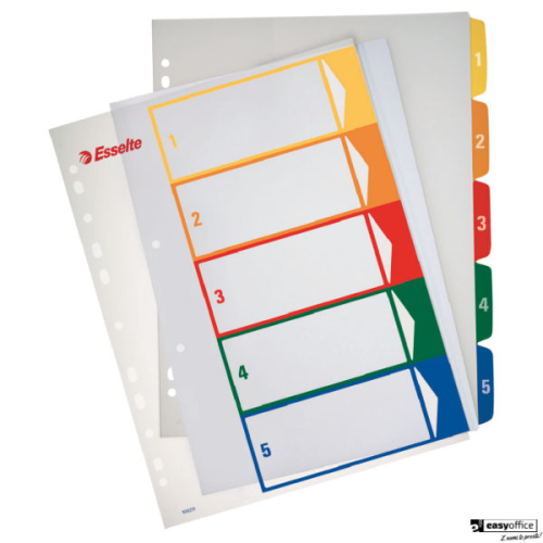 Przekładki plastikowe ESSELTE 1-5 do zadruku 100211-6067101
