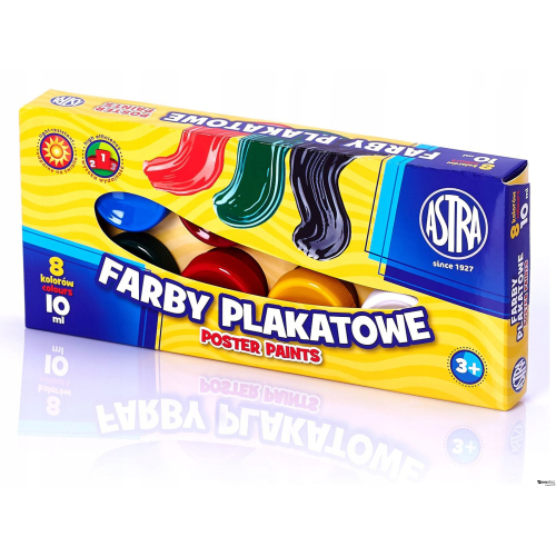 Farby plakatowe Astra 8 kolorów - 10 ml, 83113901-6067923