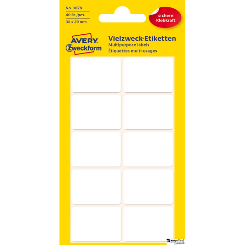 Minietykiety Avery Zweckform 3078 38 x 29 5 ark. Białe, do opisywania ręcznego-6068494