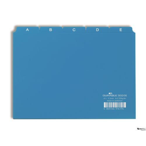Przekładki A5 25 szt. 55 do kart.  indeksami 40mm Niebieski 365006 DURABLE-6070686
