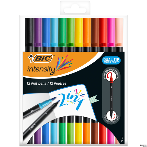 Flamastry dwustronneBIC Intensity Dual Tip Etui 12szt, 989695-6071288