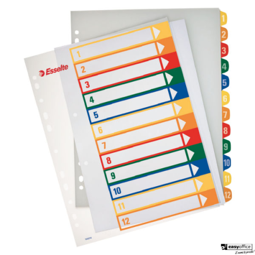 Przekładki plastikowe ESSELTE 1-12 do zadruku 100214-6071374