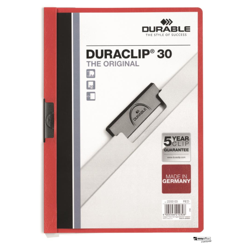 Skoroszyt DURABLE DURACLIP Original 30 czerwony 2200-03-6072237