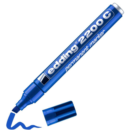 Marker permanentny 2200 EDDING ścięta końcówka niebieski-6286787