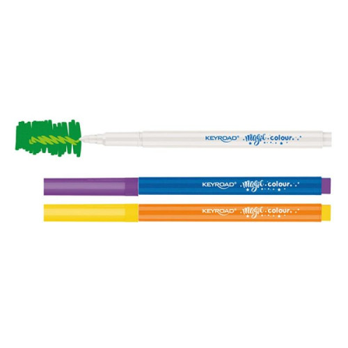 Flamastry KEYROAD, 9szt.+1szt. Magic, 18 kolorów, na zawieszce, mix kolorów-6391134