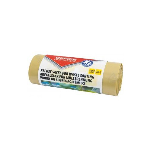 Worki na śmieci 120l OFFICE PRODUCTS 10 szt. żółte plastik