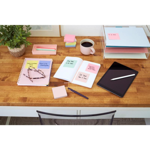 Ekologiczne karteczki samoprzylepne Post-it®, NATURE, pastelowe, 76x76mm, 12x100 kart.-7275972