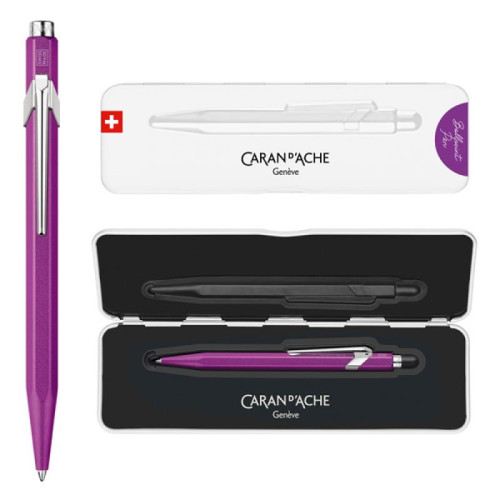 Długopis CARAN D'ACHE 849 Colormat-X, M, w pudełku, fioletowy-7356533