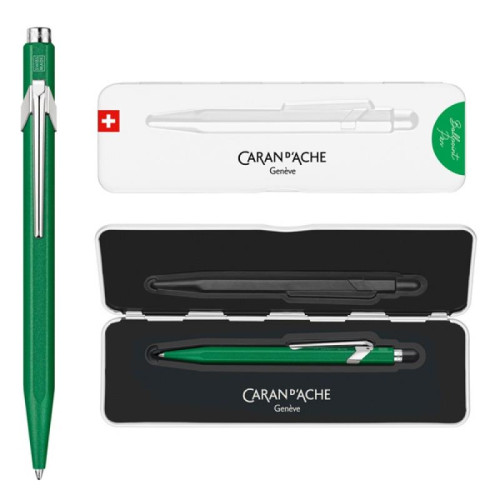 Długopis CARAN D'ACHE 849 Colormat-X, M, w pudełku, zielony-7356554