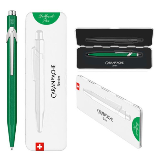 Długopis CARAN D'ACHE 849 Colormat-X, M, w pudełku, zielony-7356555