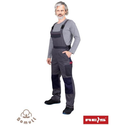 Spodnie ochronne rozmiar 52 REIS Bomull-B ogrodniczki szare