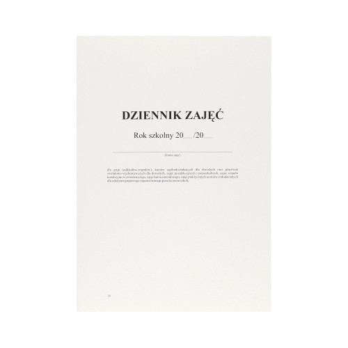 Dziennik zajęć specjalistycznych TYPOGRAF (logopedycznych i korekcyjno-kompensacyjnych) A4 MEN VII/7 oprawa miękka-82