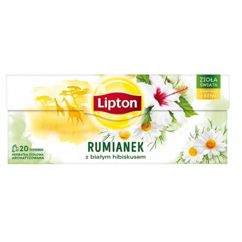 Herbata ziołowa LIPTON rumianek z białym hibiskusem 20t