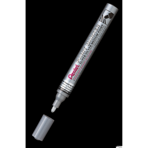 Marker olejowy Pentel MMP10 srebrny, aluminiowa obudowa MMP10-Z