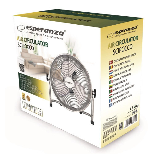 Wentylator podłogowy Esperanza Scirocco EHF005 (kolor srebrny)-8423454