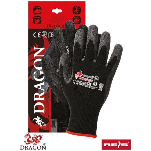 Rękawice ochronne wampirki rozmiar 10 DRAGON czarne