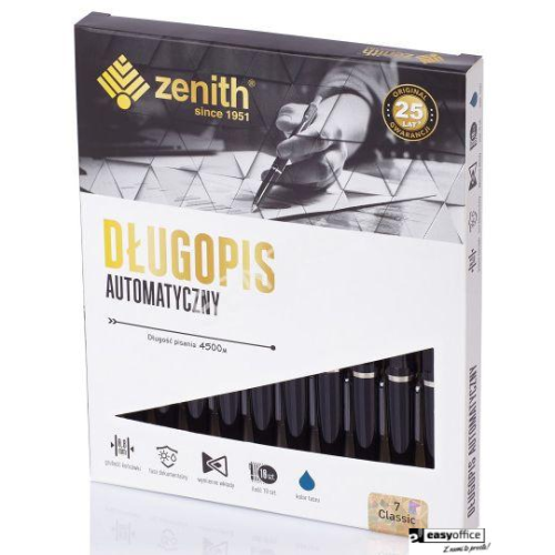 Długopis automatyczny Zenith 7 czarny, 10szt., CLASSIC 4071001