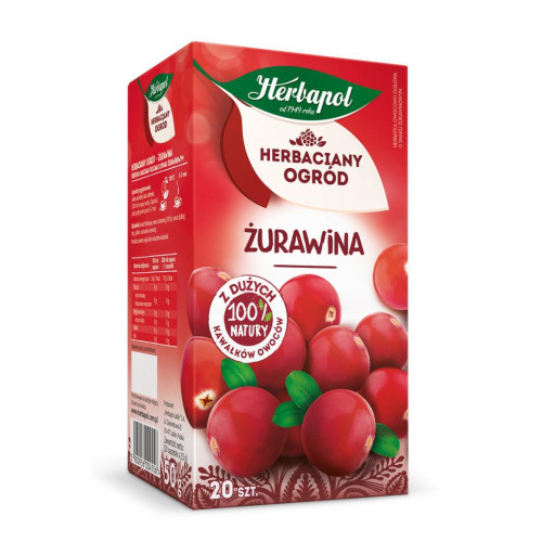 Herbata HERBAPOL Herbaciany Ogród, 20 torebek, żurawina