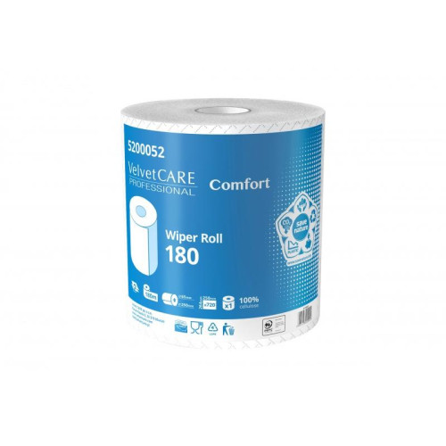 Czyściwo przemysłowe VELVET Professional, 2-warstwowe, 720 listków, 180m, białe