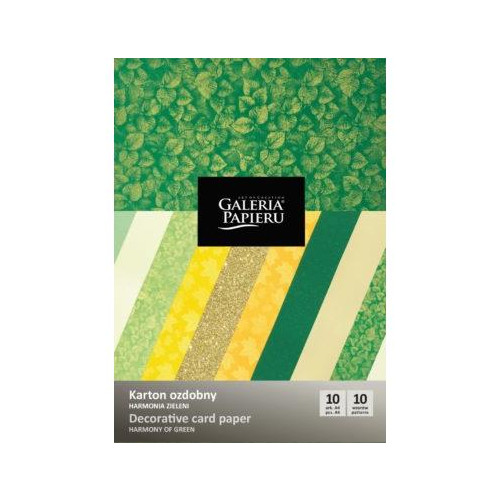 Karton ozdobny A4 210-250g GALERIA PAPIERU Harmonia zieleni 10 szt.